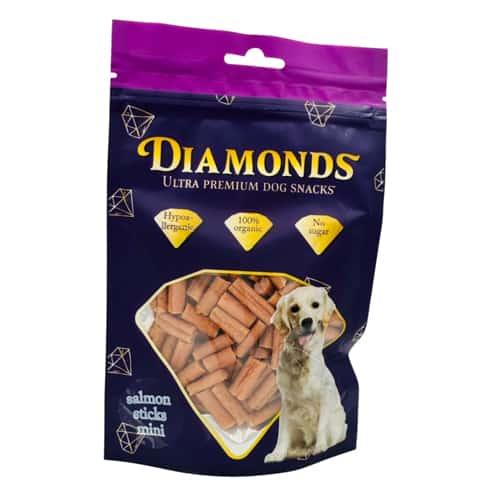 דיימונדס חטיף מיני מקלוני סלמון לכלב 80 גרם