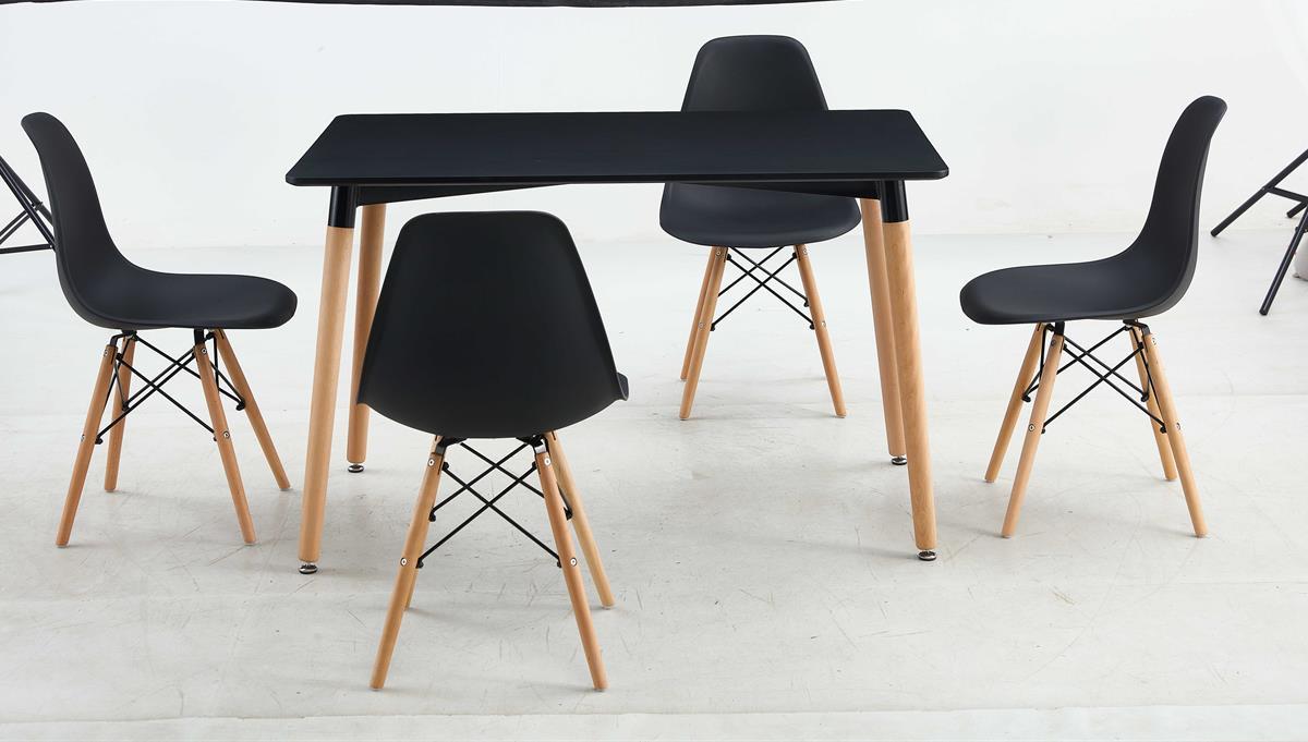 פינת אוכל לבית דגם פריז צבע שחור + 4 כסאות פינת אוכל לבית דגם פריז צבע שחור + 4 כסאות