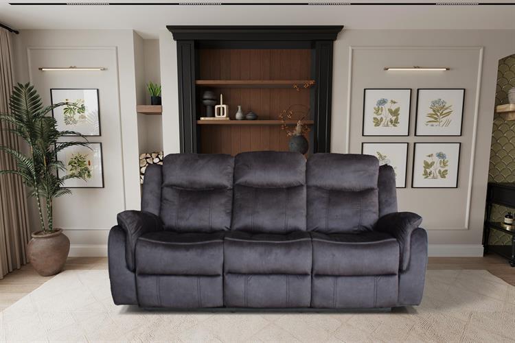 מערכת ישיבה עם ריקליינרים 3+2 דגם ביאנקה צבע שחור