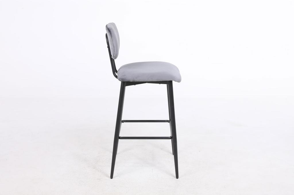 כסא בר מעוצב דגם ונציה בד צבע אפור