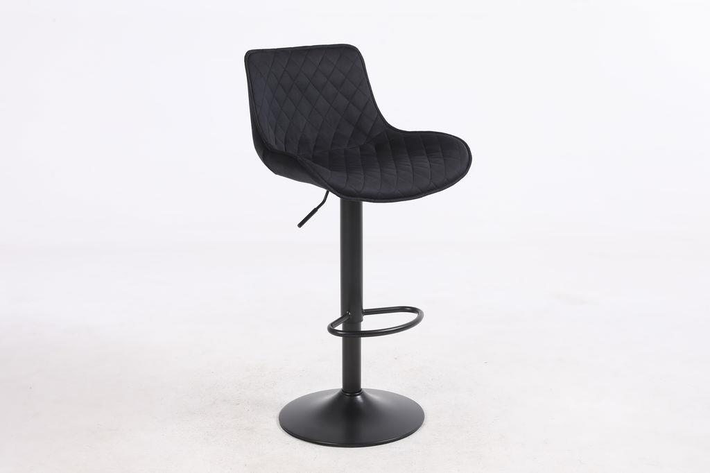 כסא בר מעוצב דגם לורן בד צבע שחור