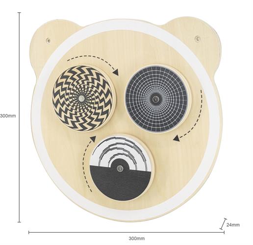 לוח פעילות לקיר דגם ראש דובי עיגולים שחור לבן