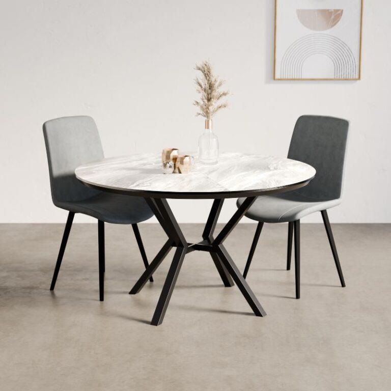 שולחן עגול 130 + 4 כסאות