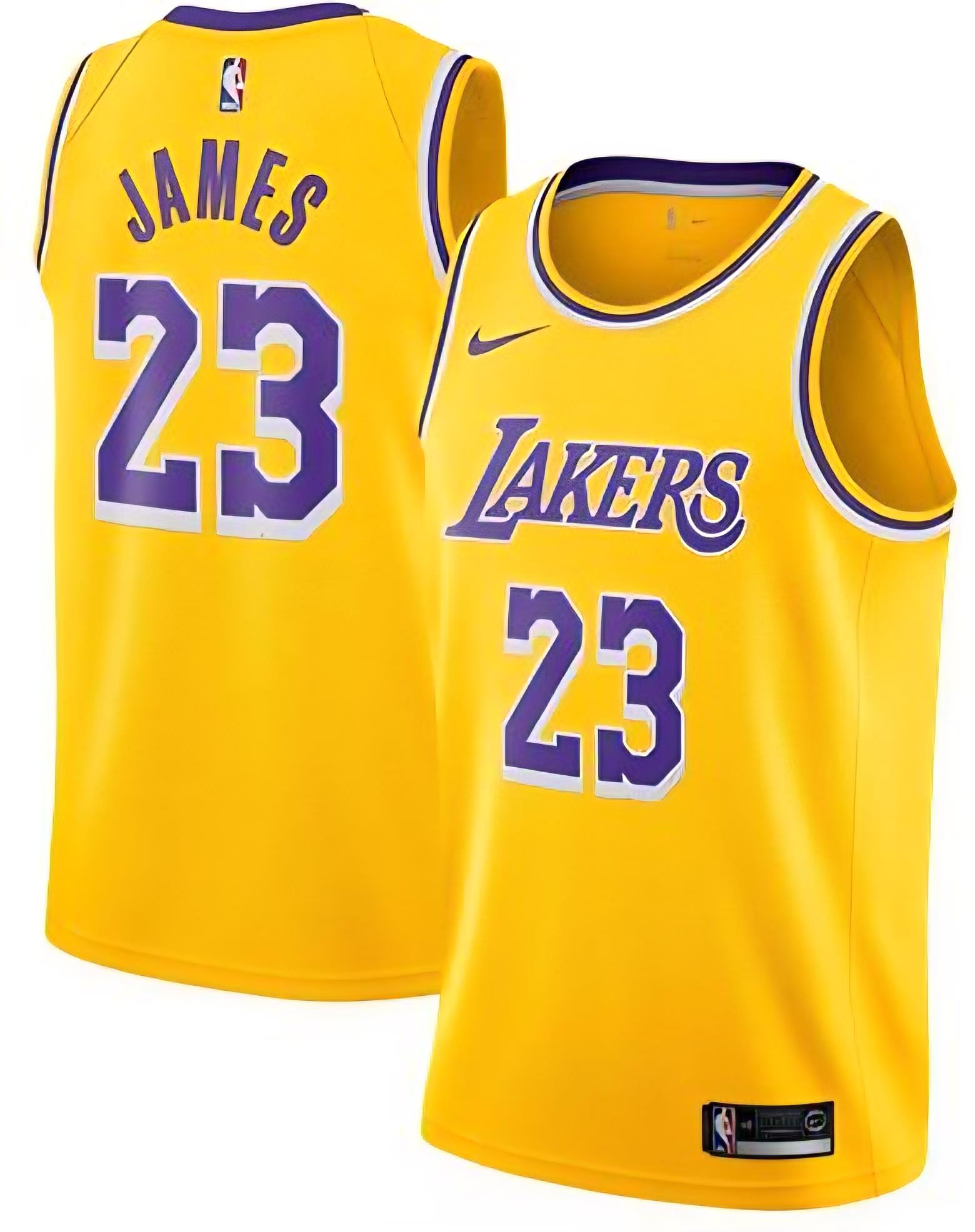 גופיית לייקרס לברון ג'יימס NBA צהובה