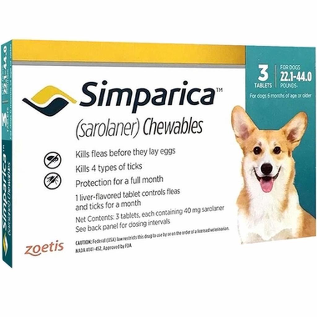 סימפריקה 40 מג לכלב במשקל 10-20 קג simparica
