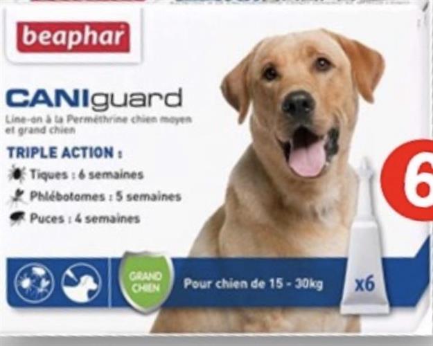 (Cani guard (L אמפולות לטיפול בפרעושים וקרציות לכלב גזע גדול 15-30 קג