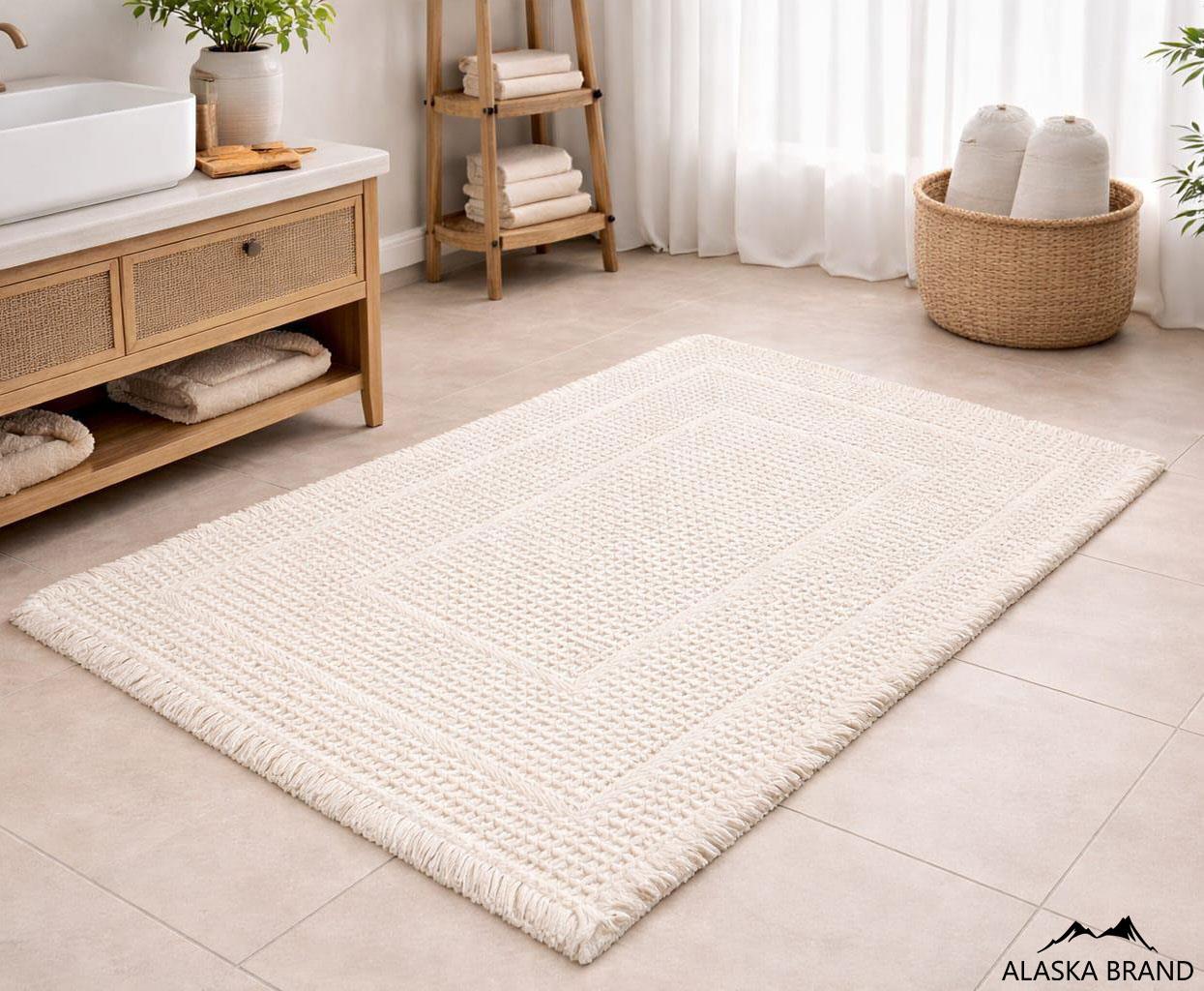 שטיח אמבטיה אופנתי דגם - סרי | שמנת