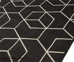שטיח למטבח גאומטרי שחור לבן