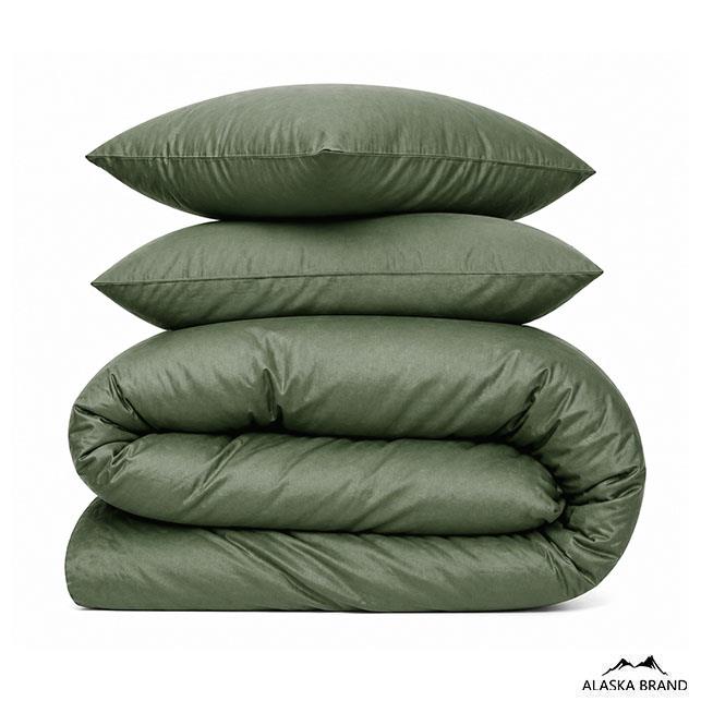 מצעי 100% כותנה מצרית אריגת סאטן 500 חוט - חאקי | 180X200