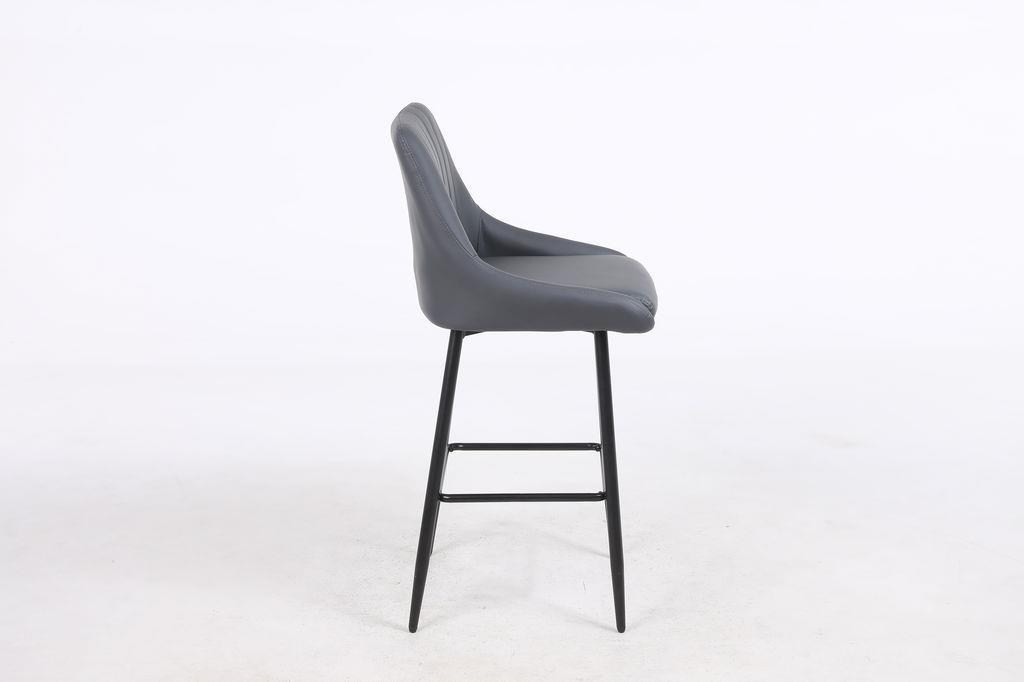 כסא בר מעוצב דגם ברצלונה דמוי עור אפור כסא בר מעוצב דגם ברצלונה דמוי עור אפור