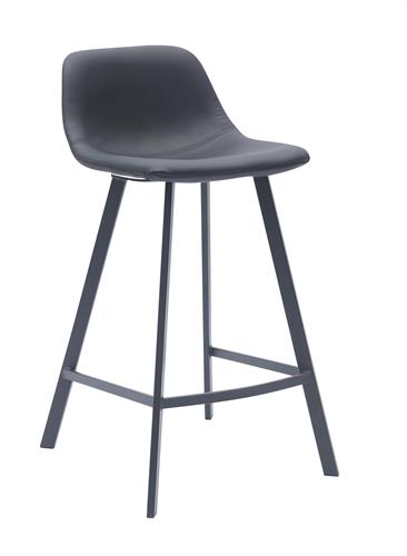 כסא בר מעוצב דגם פיראוס דמוי עור שחור