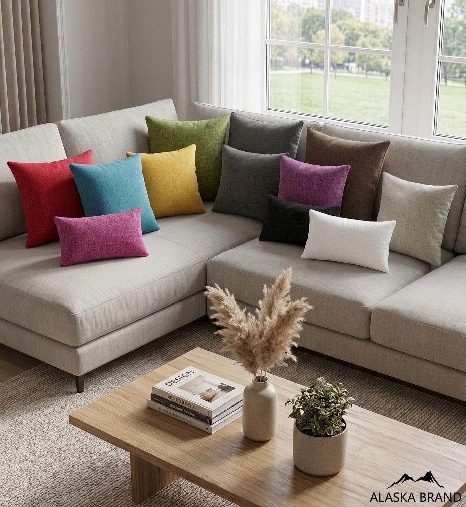 כרית נוי דמוי פשתן דגם - Colors | מידות 45X45 | 60X60 | 35X55 [אפשרות לרקמה אישית]