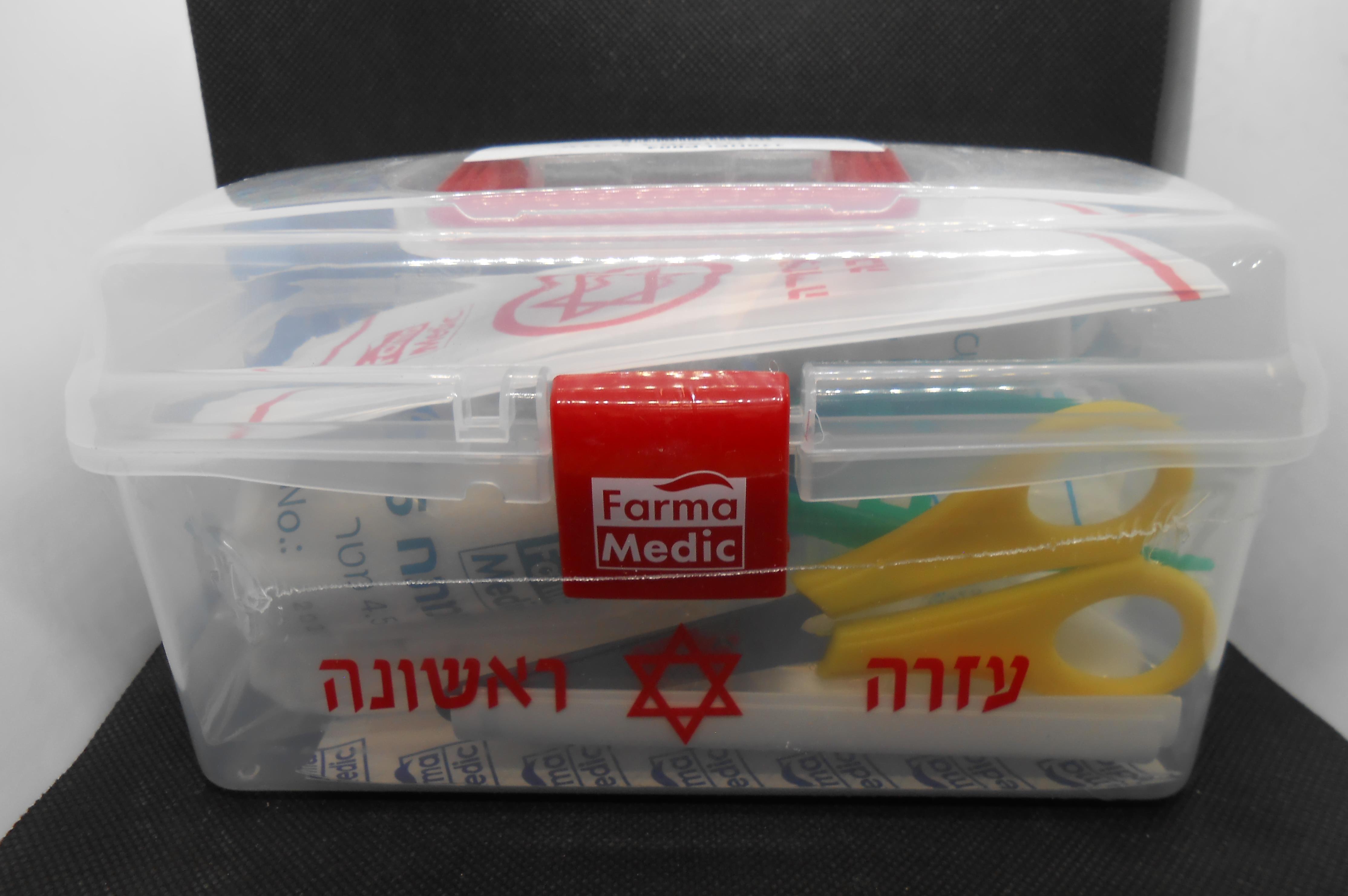 ערכת עזרה ראשונה במארז שקוף לרכב ולכל מקום קמפינג לייף