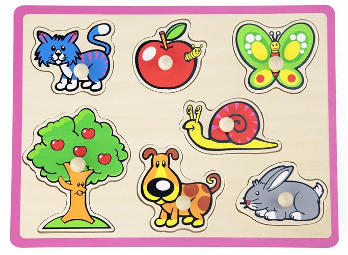 פאזל איכותי מעץ חיות צומח וחי