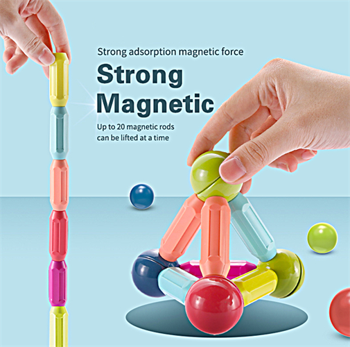 משחק כדורים ומחברי מגנט - 64 חלקים