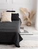 כיסוי למיטה איכותי במראה דקורטיבי דגם - דובאי שחור שמנת * זוגי אחרון*