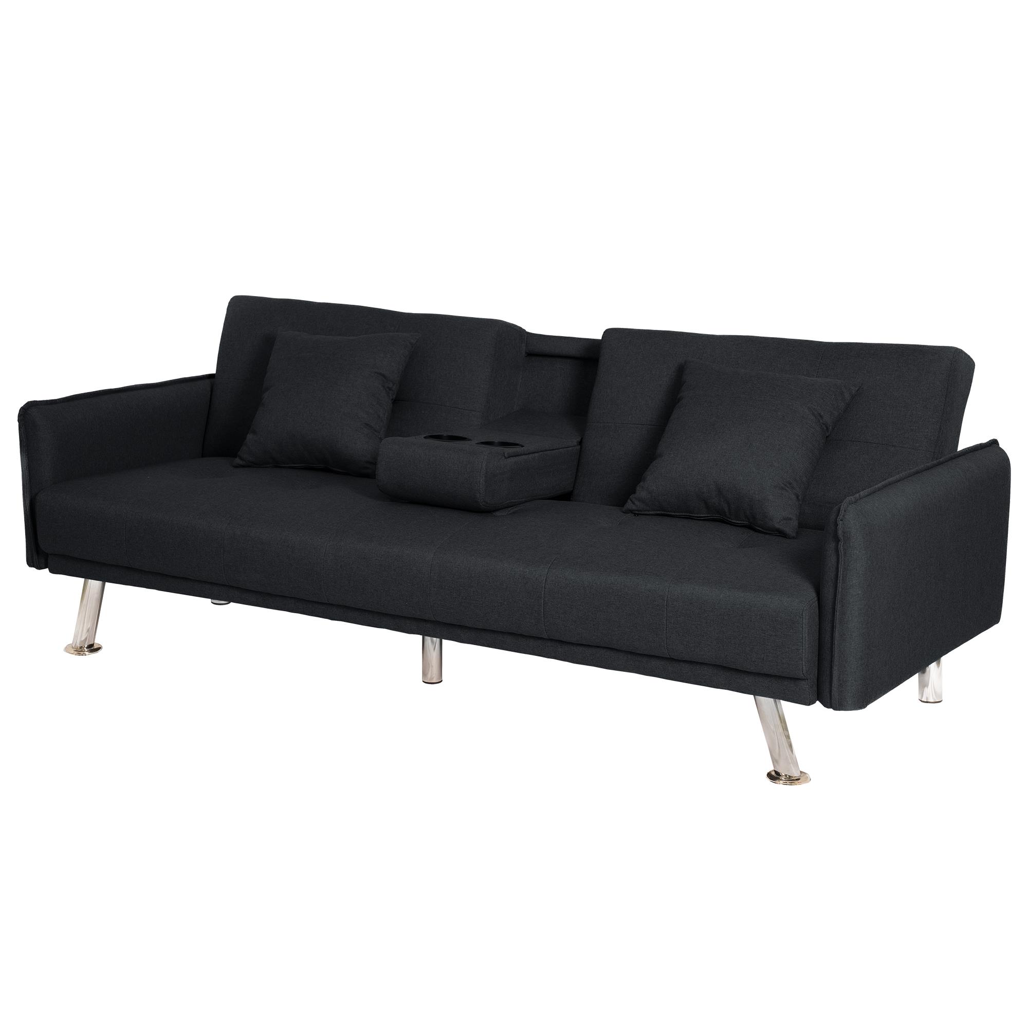 ספה תלת מושבית נפתחת למיטה תלת מושבית דגם פריז צבע שחור