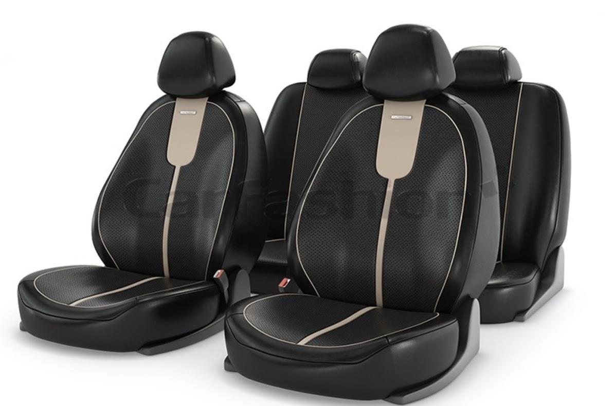 ריפודים נאים לרכב הגנה נגד לכלוך ושמירה על מושב הרכב צבע שחור עם פס בז במרכז GALS קמפינג לייף