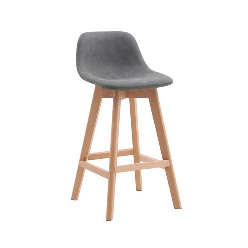 כסא בר מעוצב דגם מרקש דמוי עור אפור