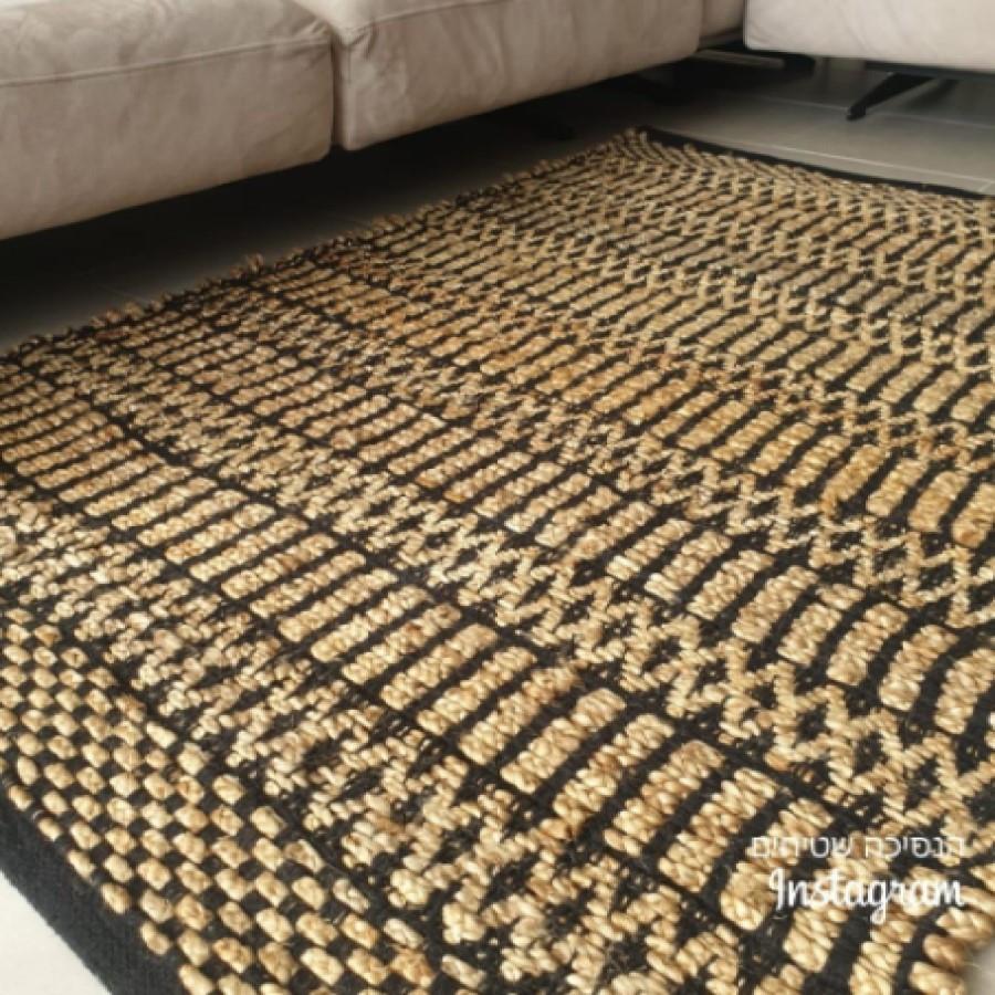 שטיח חבל\שחור דגם אירנה