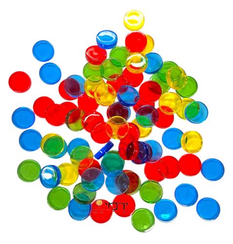 עיגולים פלסטיק צבעוניים שקופים