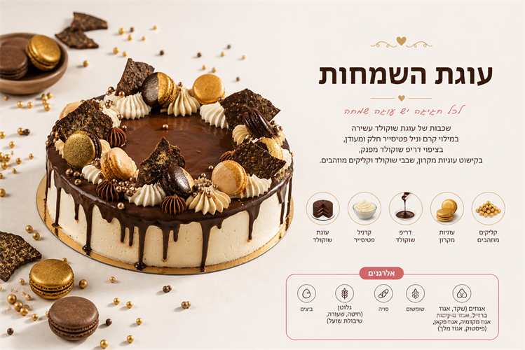 עוגת יום הולדת מפנקת -פרווה