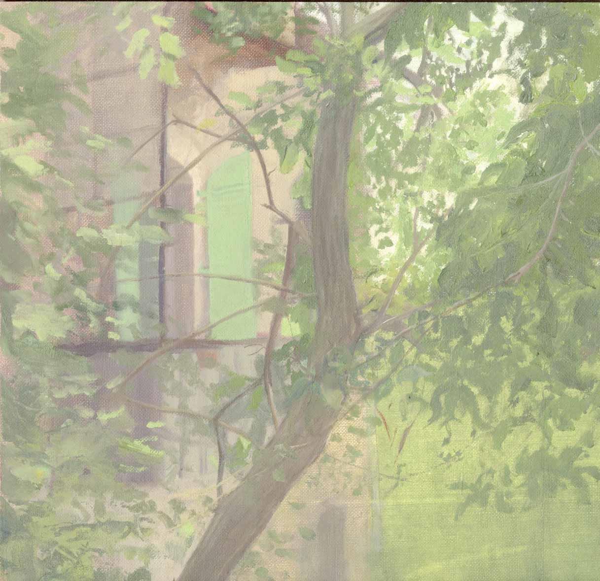 The House of the Green Shutters, 2014, oil on canvas, 40x30 cm