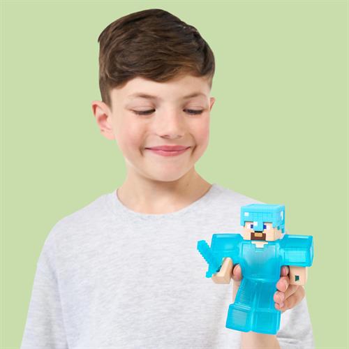 גו ג'יט זו X מיינקראפט - בובה נמתחת - סטרץ' Minecraft  סטיב - Goo Jit Zu