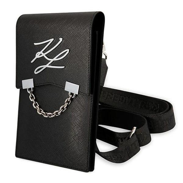 karl lagerfeld wallet bag שחור עם שרשרת
