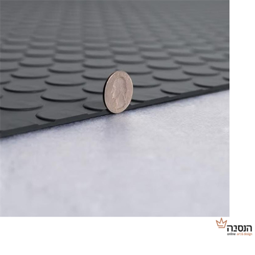 שטיח PVC - טבעות שחור