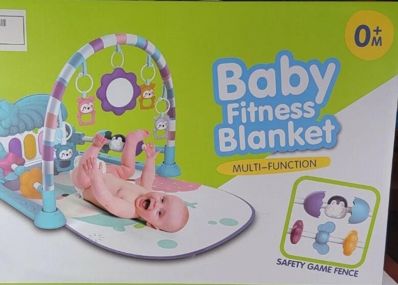 שמיכת פעילות כושר רב-תכליתית לתינוק, צעצועי למידה כחולים