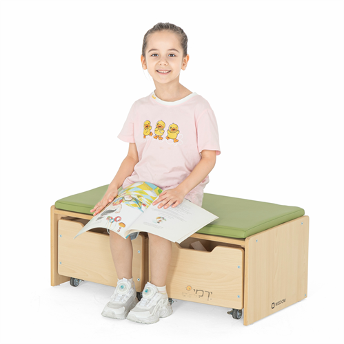 פינת ישיבה מרופדת + ארגזי אחסון ניידים