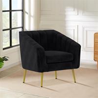 כורסא מעוצבת יוקרתית לבית דגם מרסל בד צבע שחור