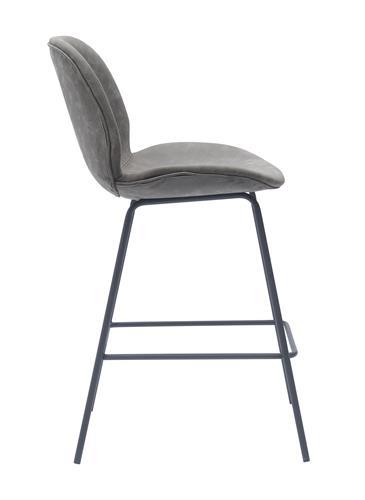 כסא בר מעוצב דגם זנזיבר דמוי עור אפור כסא בר מעוצב דגם זנזיבר דמוי עור אפור