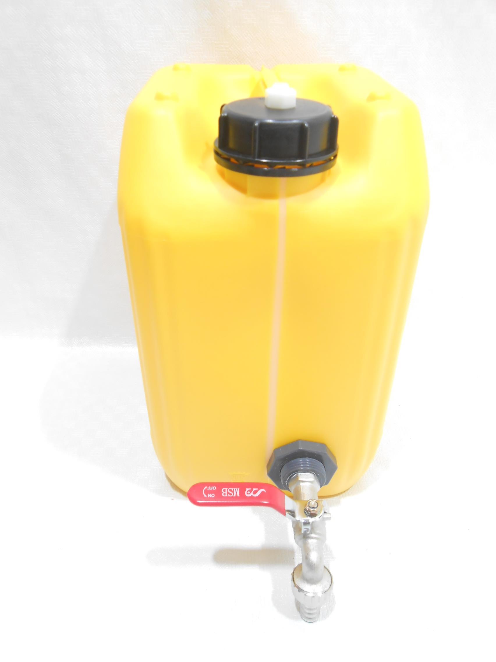 מיכל עם ברז כדורי ונשם חד כיווני אוטומטי ג'ריקן 11 ליטר צבע צהוב למים קמפינג לייף