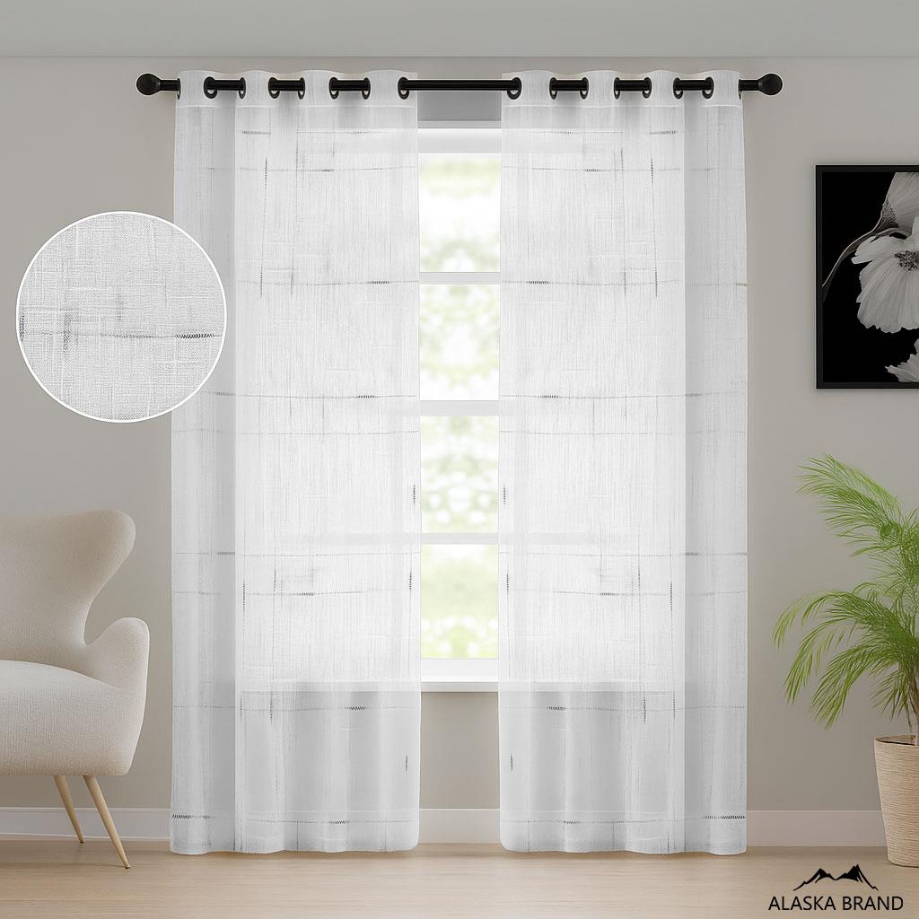 וילון איכותי שקוף דגם - פנינה כסף