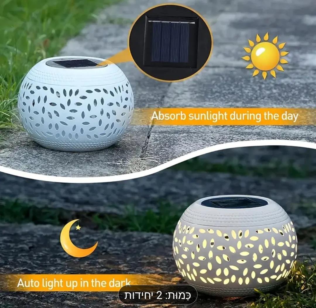 עששית סולארית דגם "LeafLight" – אור טבעי באווירה קסומה
