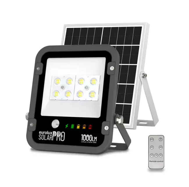 עותק של פנס הצפה סולארי שחור 1000 לומנים IP65 אור לבן יורולקס