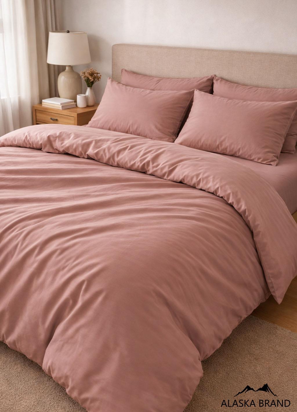 מצעי 100% כותנה מצרית אריגת סאטן 500 חוט - ורוד ברונזה