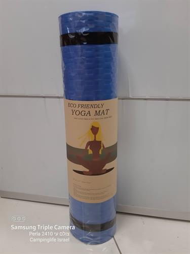 מזרן שטיח יוגה כחול  עובי 0.8 ממ  1.9 מטר אורך  90 סמ' רוחב לפילאטיס והתעמלות LATEX&PVC FREE