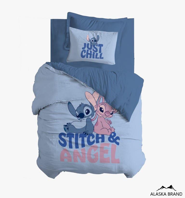 סט מצעים 100% כותנה Disney - סטיץ ואנג'ל נהנים סט מצעים 100% כותנה Disney - סטיץ ואנג'ל נהנים