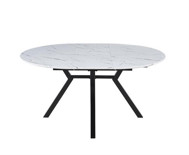 שולחן פינת אוכל עגול נפתח דגם מאליבו צבע דמוי שיש לבן שולחן פינת אוכל עגול נפתח דגם מאליבו צבע דמוי שיש לבן