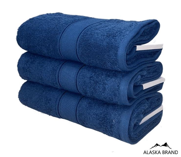 מגבת Royal מבד 100% כותנה צבע כחול כהה | דרגת ספיגה גבוהה