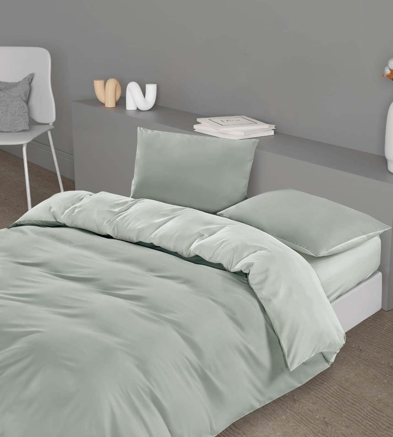 סט מצעים 100% כותנה דו צדדי עמנואל - מנטה | *חיסול*