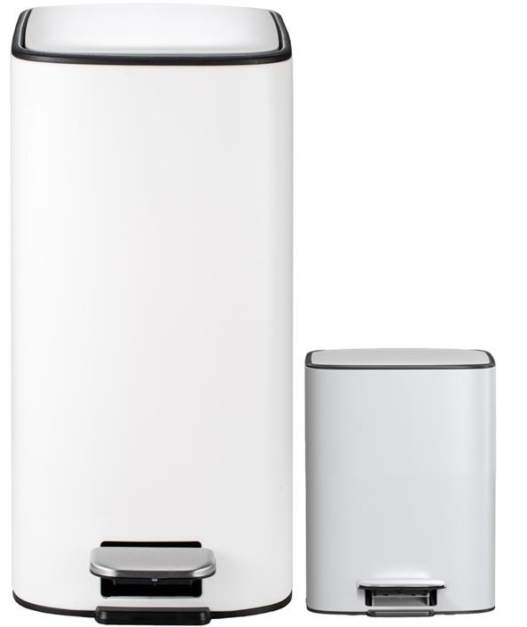 סט פחים בגימור לבן 30 ו 3 ליטר עם דלי פנימי נשלף דגם SRT-08890 מבית honey can do