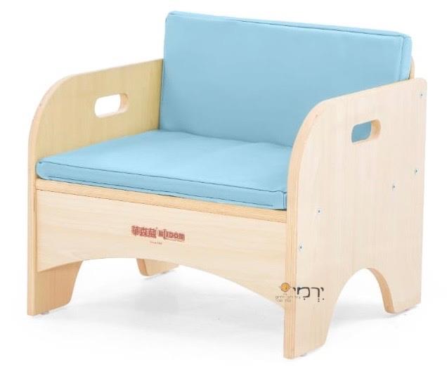 סט סלון איכותי תלת מושבי + יחיד + שולחן עץ סנדוויץ' כולל ריפוד סקאי - ירוק / תכלת