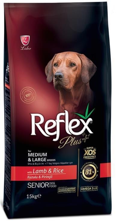 ריפלקס פלוס לכלב סניור M/L כבש 15 קג Reflex שופיפט