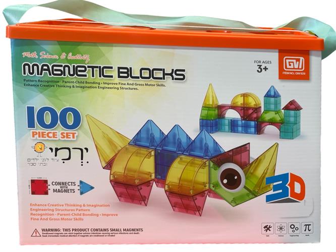 מגנטים צורות גאומטריות תלת מימד - 100 חלקים