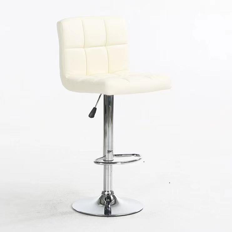 כסא בר מעוצב דגם סטוק צבע דמוי עור לבן