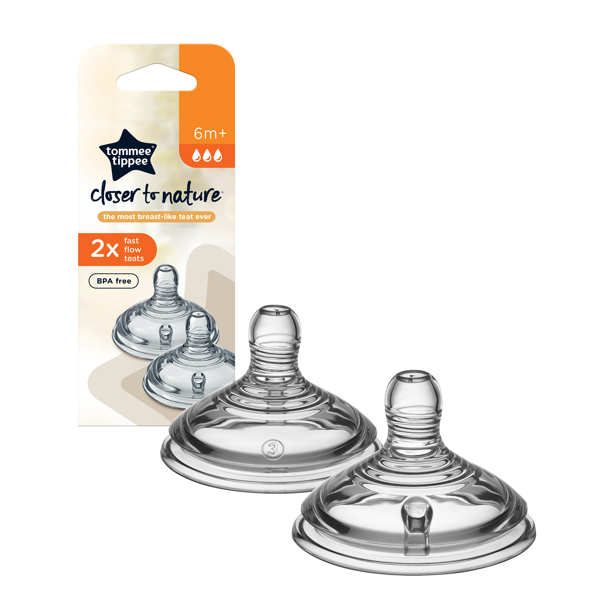 פטמה בזרימה מהירה 6m+ מסדרת Closer To Nature (זוג במארז)